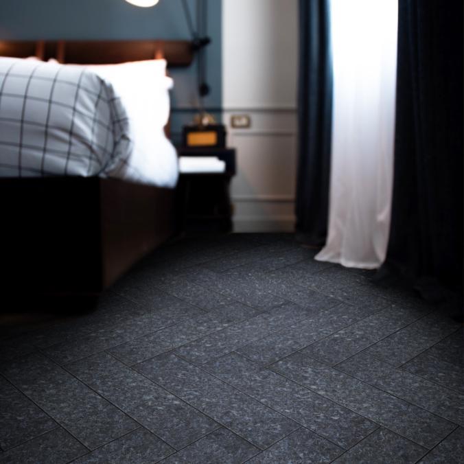 LUNDHS® REAL STONE – Blue® floor tile  –  photo courtesy of Morten Rakke for LUNDHS®